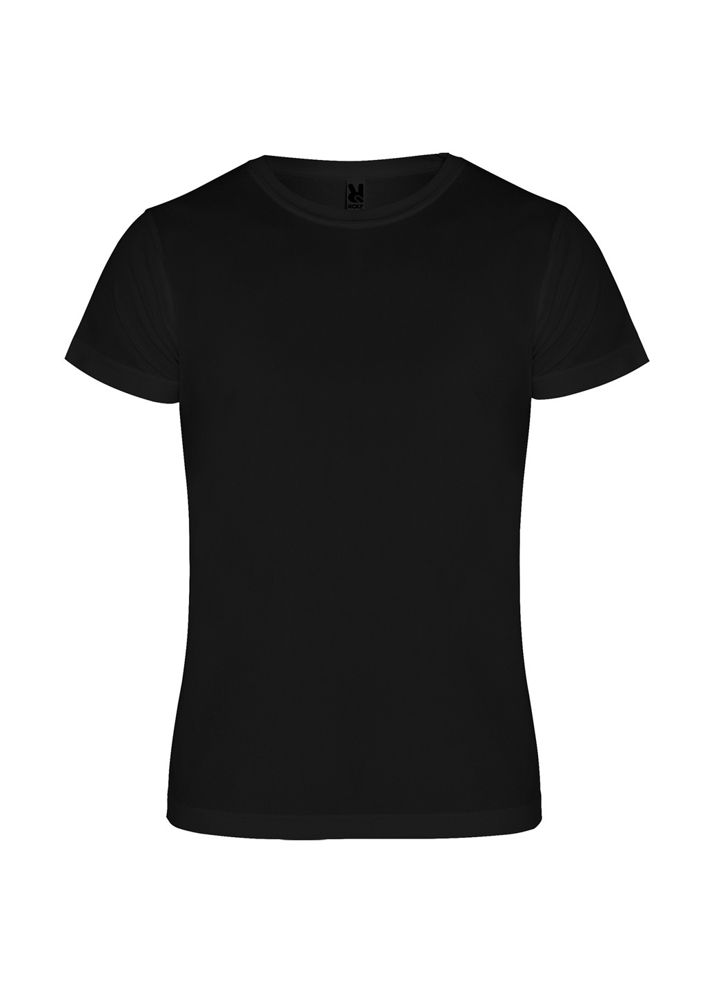 Черная летняя футболка с коротким рукавом Roly