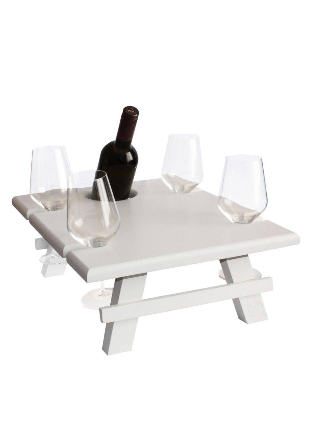 Поднос винный столик подставка MZ-684125 38х45х25 см белый Mazhura (253782638)