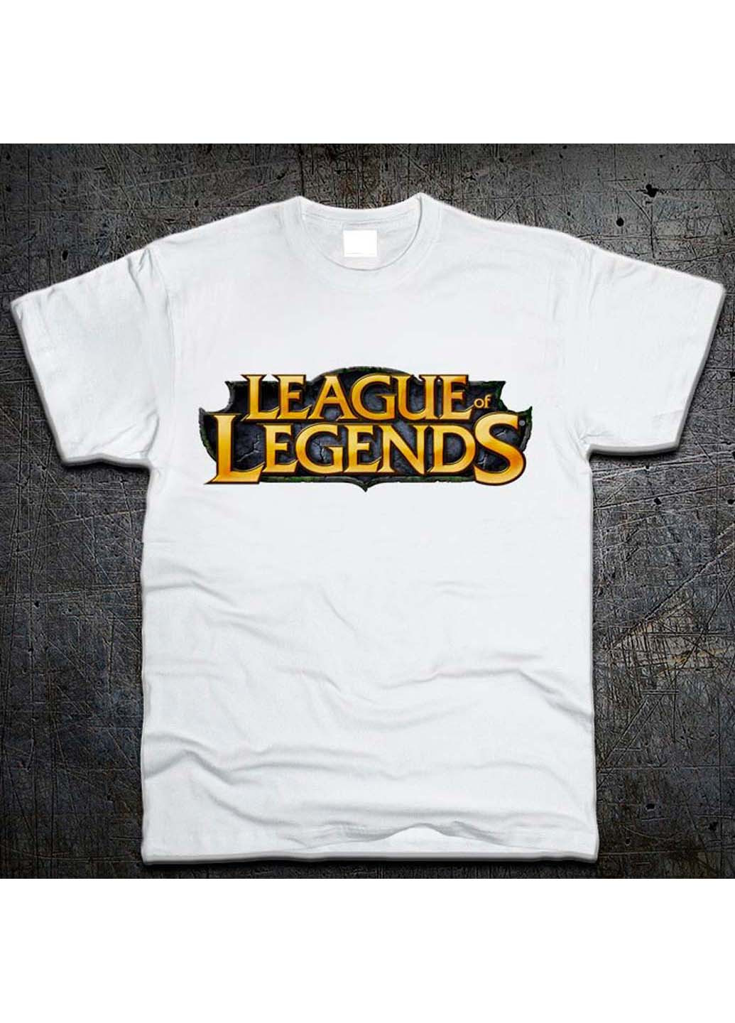 Белая футболка Fruit of the Loom Логотип Лига Легенд Logo League of Legends