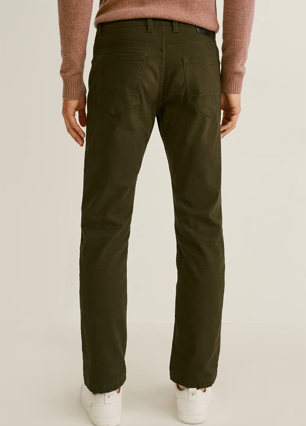 Хаки кэжуал демисезонные прямые брюки C&A