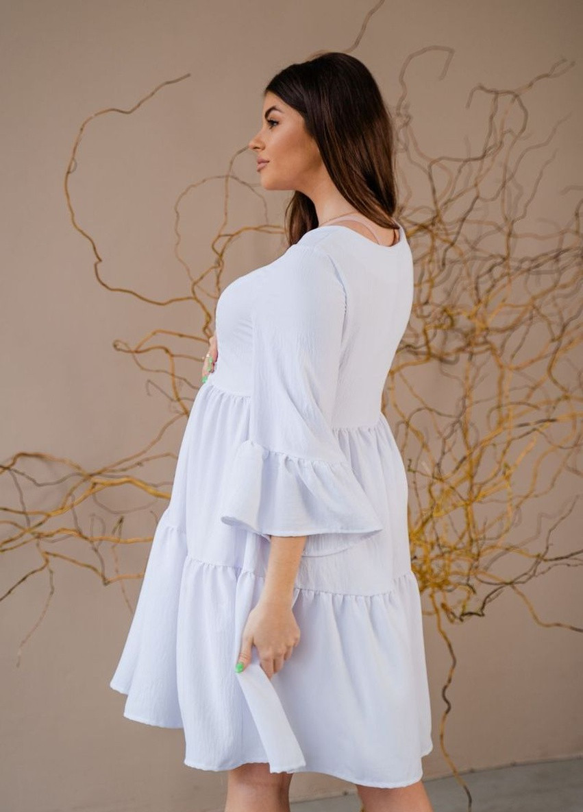 Белое белое невесомое платье для беременных и кормящих мам с секретом для кормления To Be однотонное