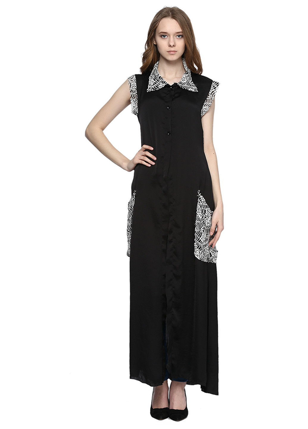 Черное кэжуал платье Яavin однотонное