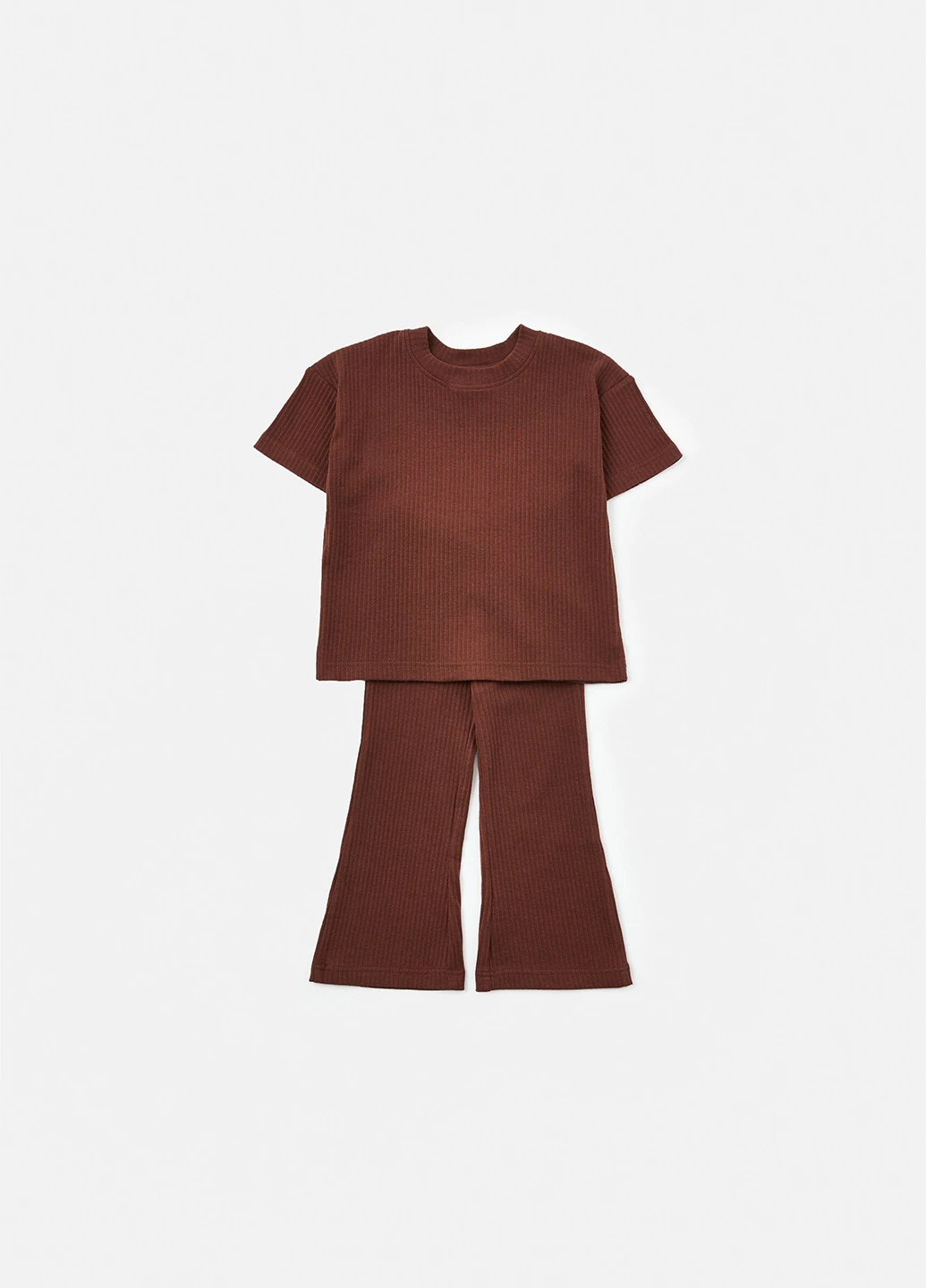 Коричневый летний костюм (футболка, брюки) Missguided