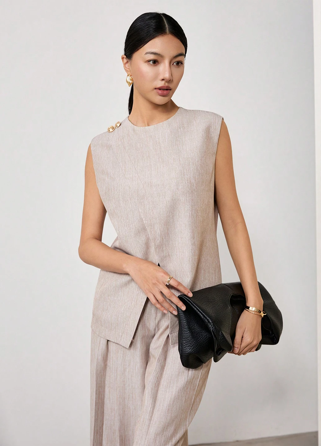 Бежевая блуза SHEIN