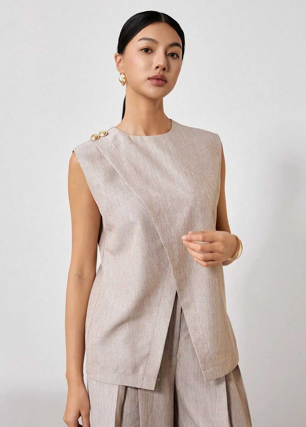 Бежевая блуза SHEIN