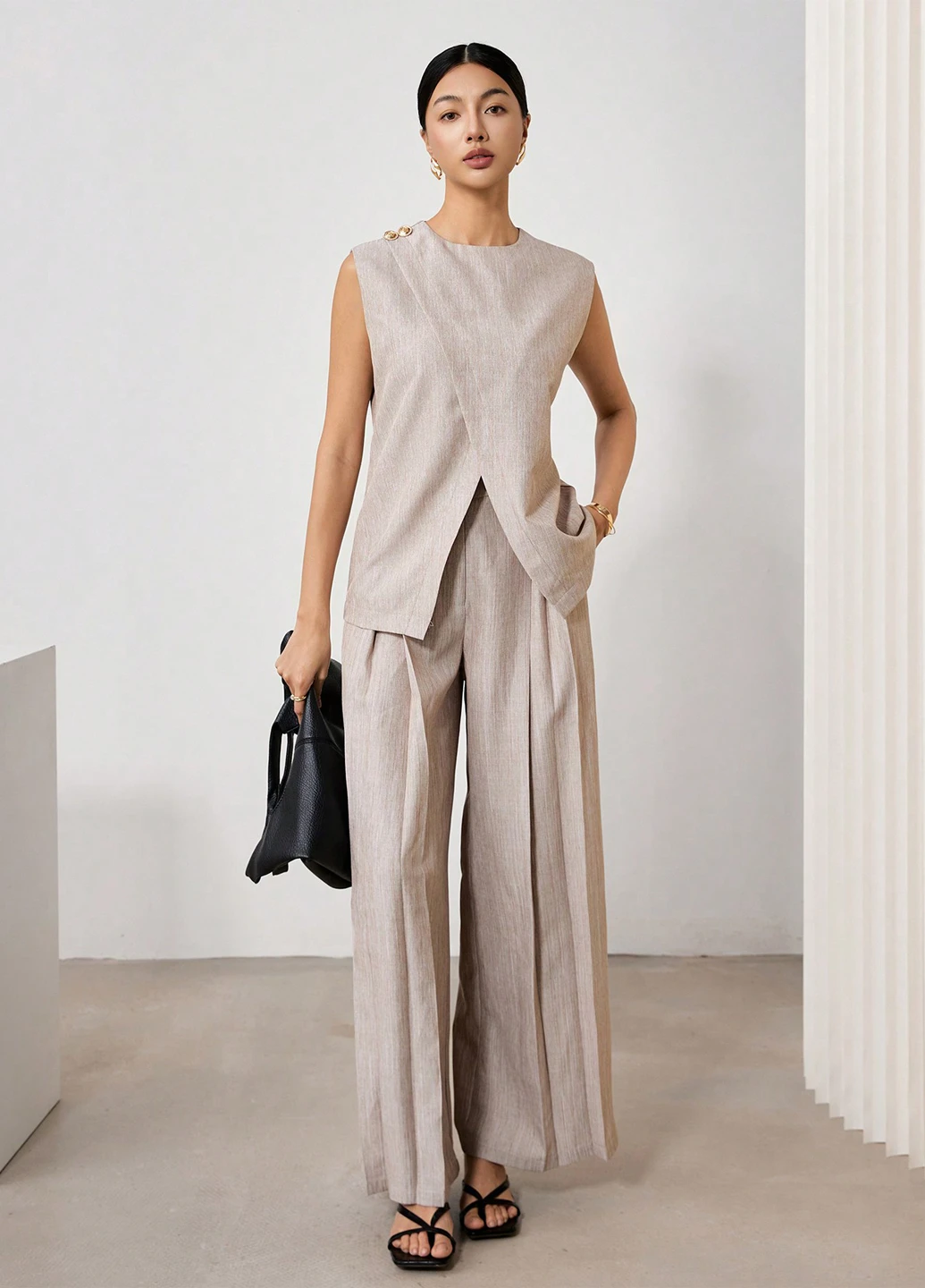 Бежевая блуза SHEIN
