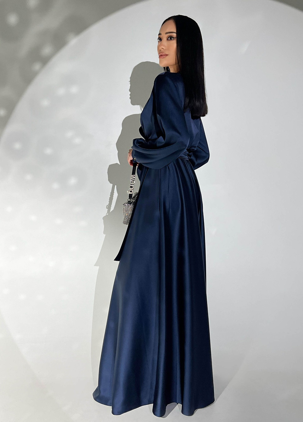 Темно-синее вечернее вечернее платье из шелка "армани" Jadone Fashion