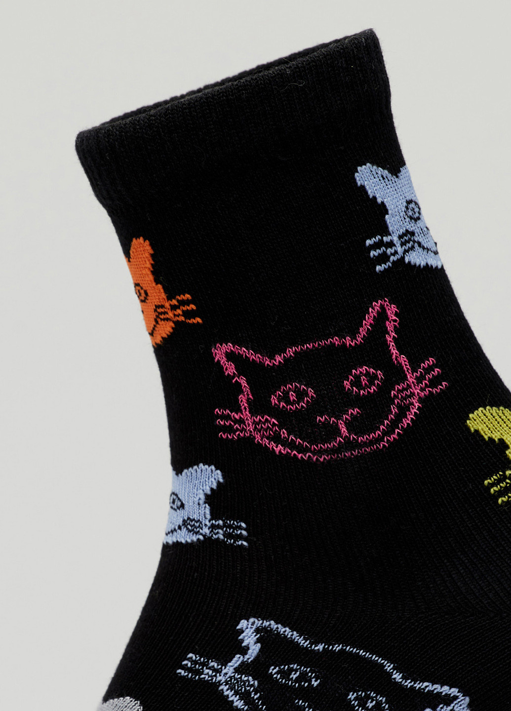 Шкарпетки Коти кольорові чорні Rock'n'socks чорні повсякденні