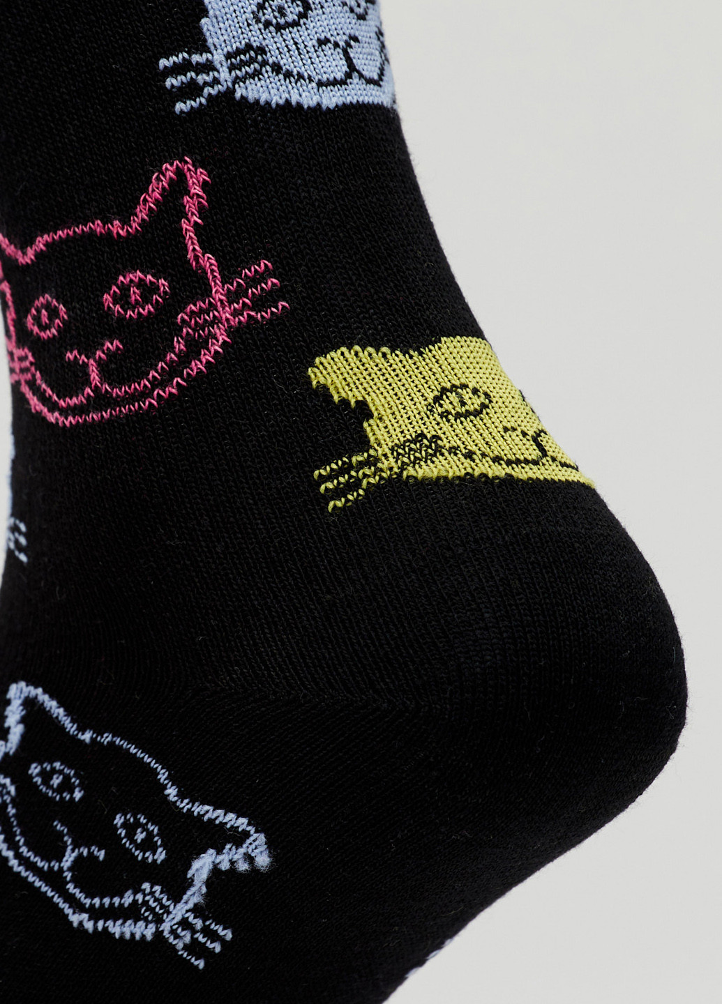 Шкарпетки Коти кольорові чорні Rock'n'socks чорні повсякденні