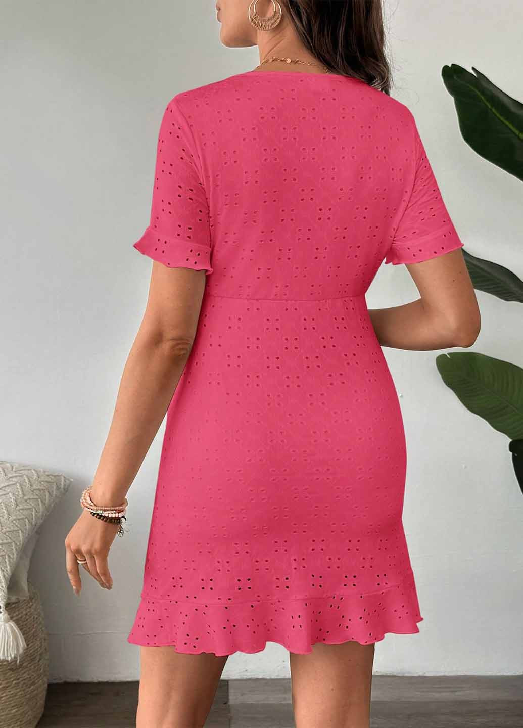 Фуксинова (кольору Фукія) кежуал сукня для вагітних SHEIN однотонна