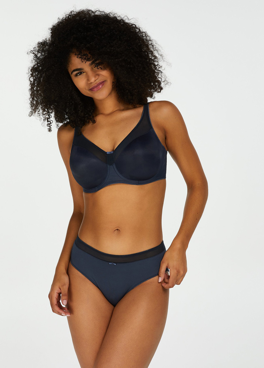 Тёмно-синий минимайзер бюстгальтер Hunkemoller с косточками полиэстер
