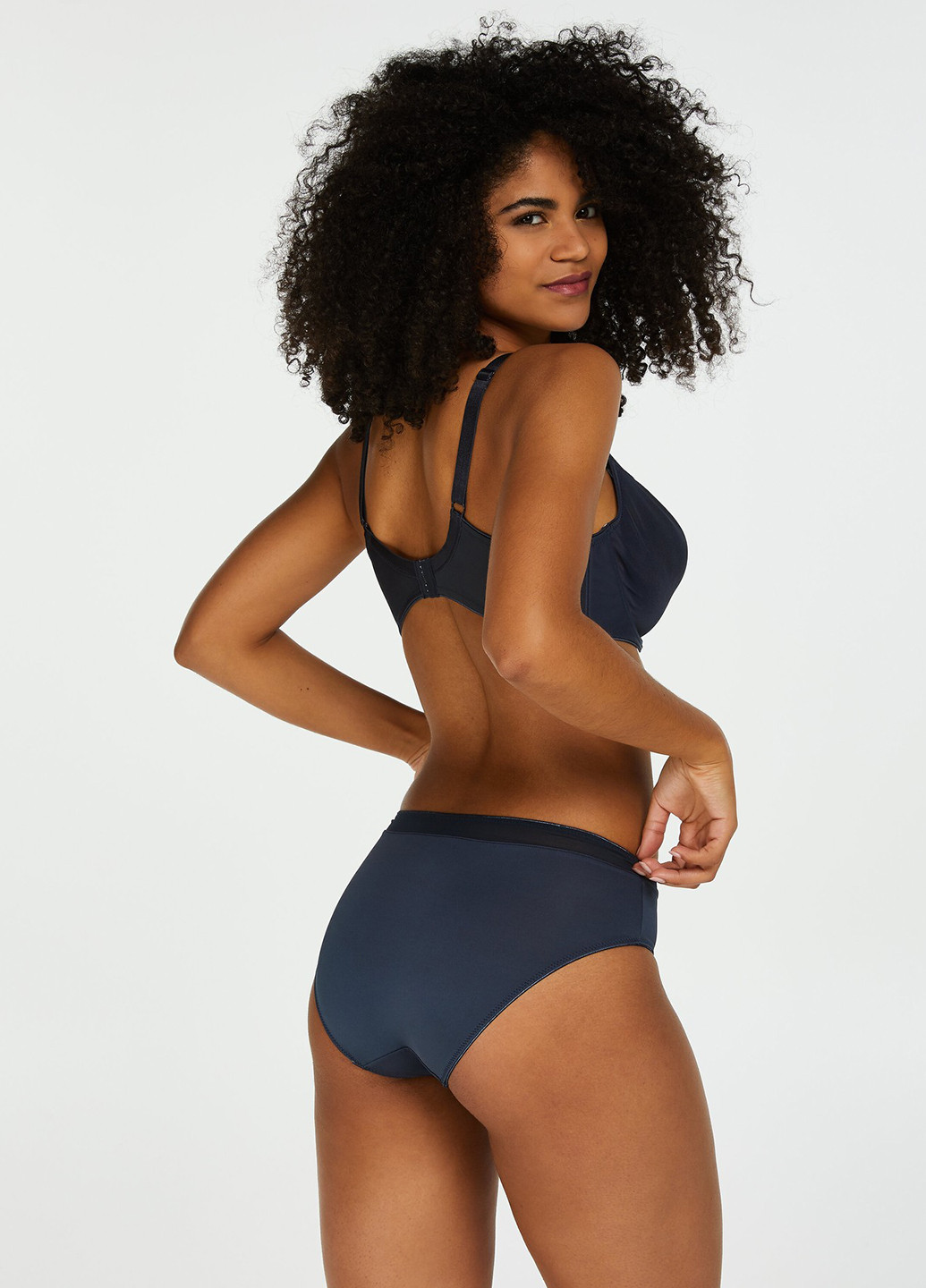 Тёмно-синий минимайзер бюстгальтер Hunkemoller с косточками полиэстер