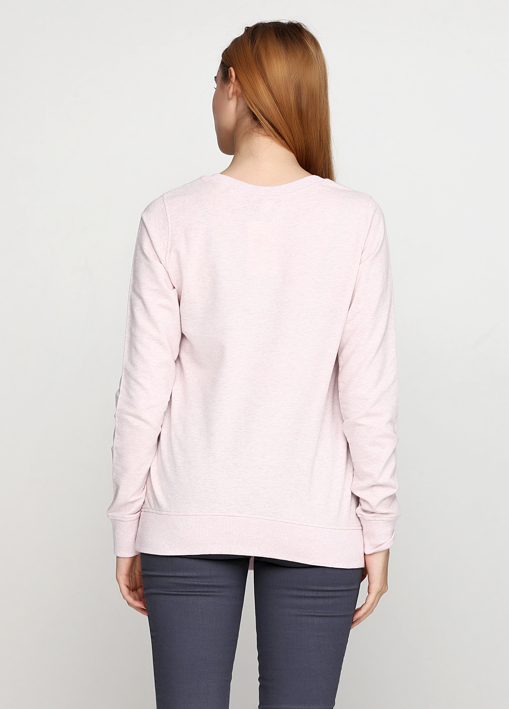 Свитшот H&M - Прямой крой надпись светло-розовый кэжуал хлопок - (213580605)