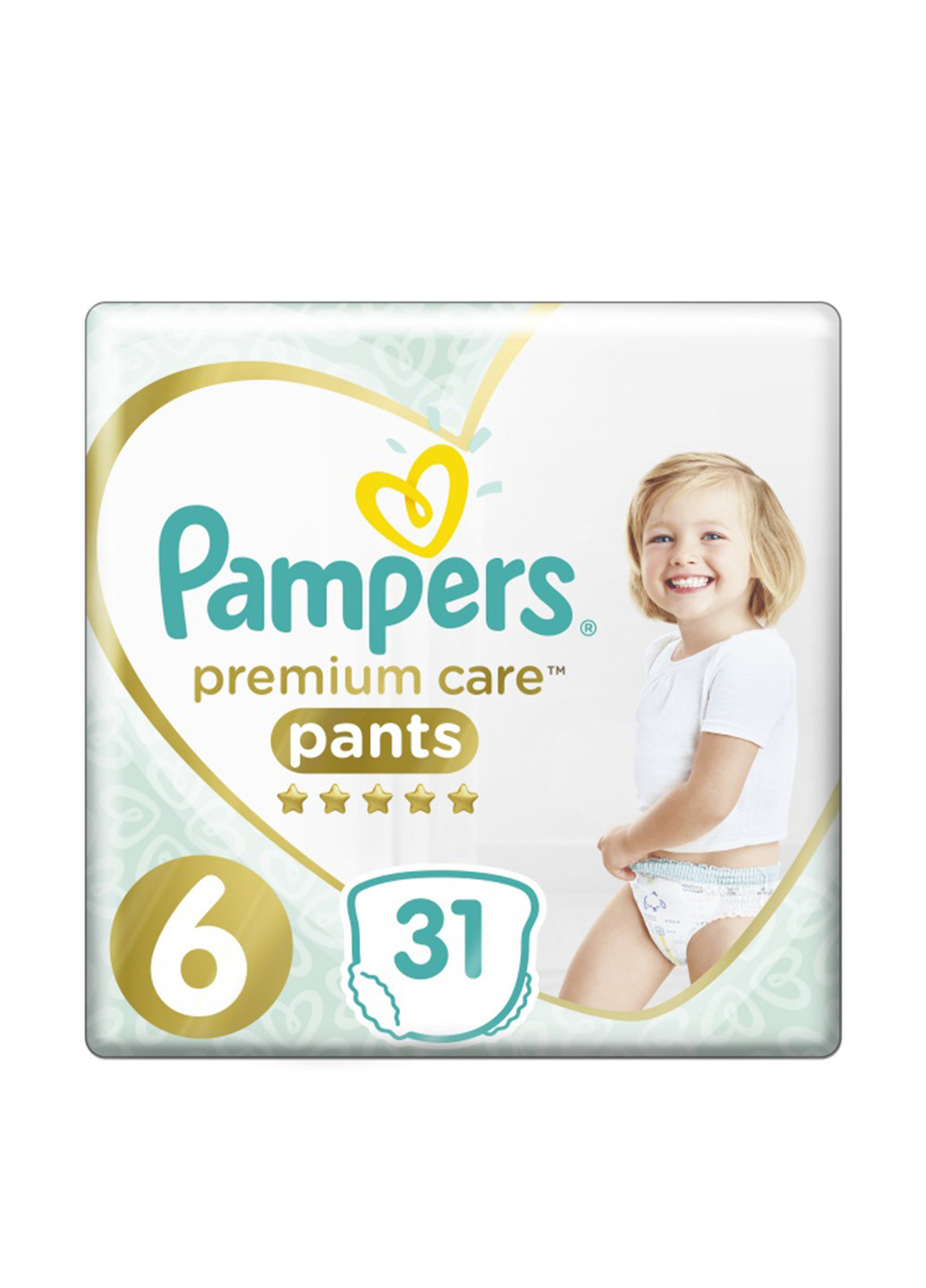Підгузки-трусики Premium Care Pants Extra large 6 (15+ кг), (31 шт.) Pampers (130948192)