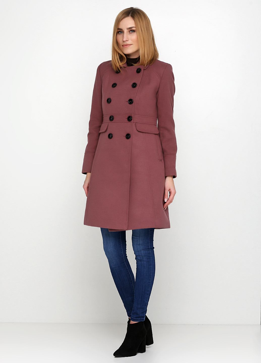 Розово-коричневое демисезонное Пальто London design