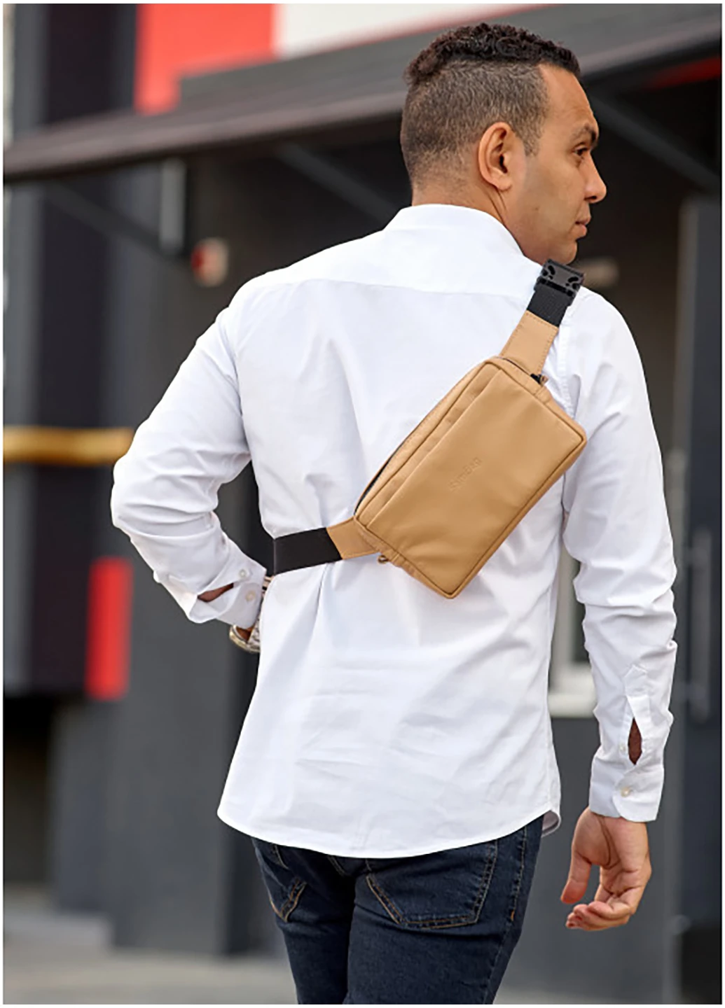 Мужская кожаная сумка бананка 24х16х6 см Sambag (252132915)