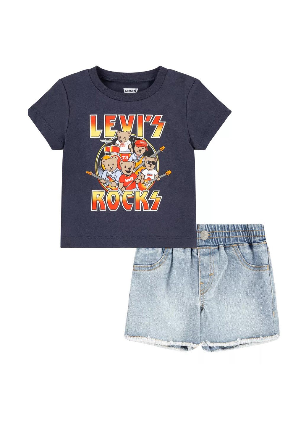 Синій літній комплект (футболка, шорти) Levi's