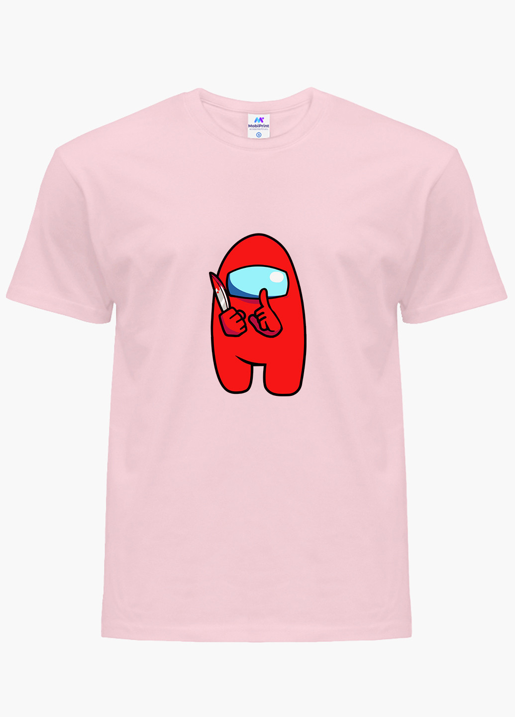 Розовая демисезонная футболка детская амонг ас красный (among us red)(9224-2417) MobiPrint