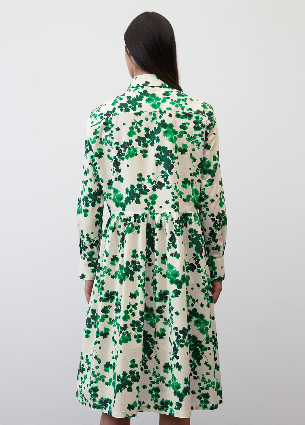 Зеленое кэжуал платье рубашка Marc O'Polo с цветочным принтом