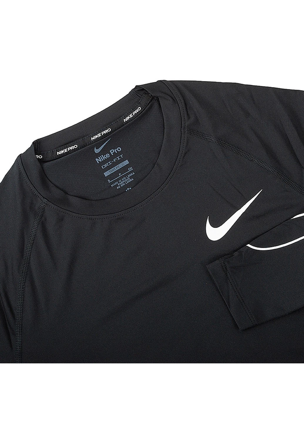 Чорна футболка m np df tight top ls Nike