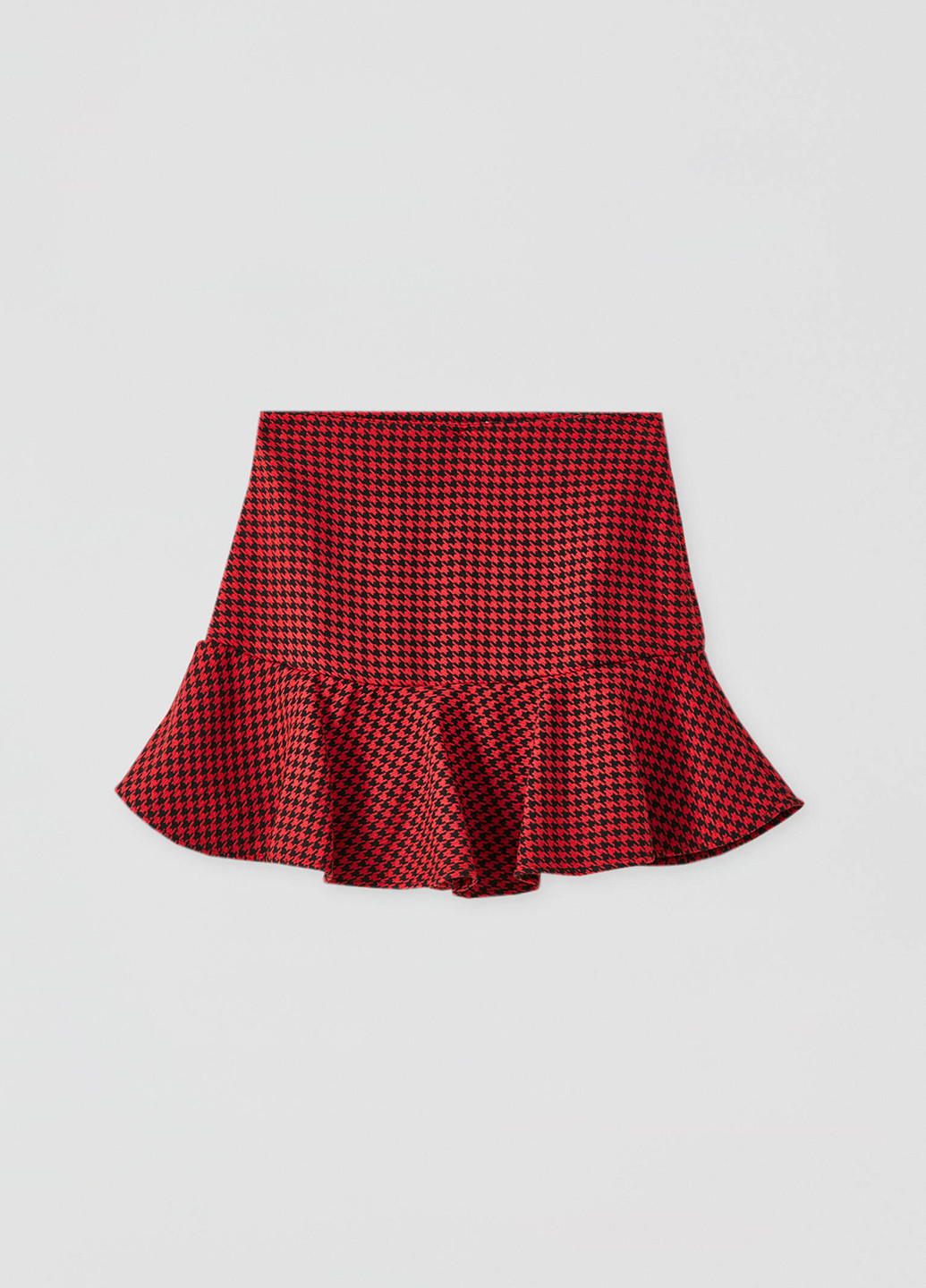 Красная кэжуал с узором гусиная лапка юбка Pull & Bear