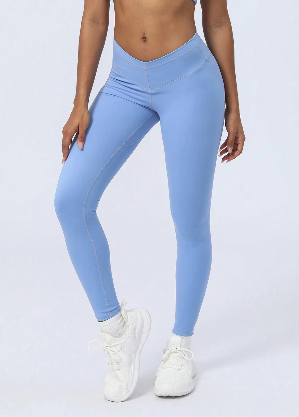 Голубые демисезонные леггинсы SHEIN