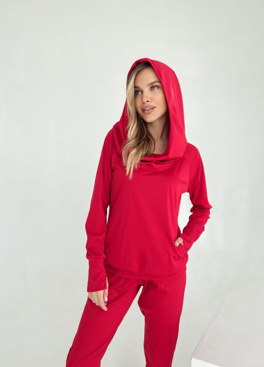 Жіночий спортивний костюм червоного кольору р.44/46 377835 New Trend (255335915)