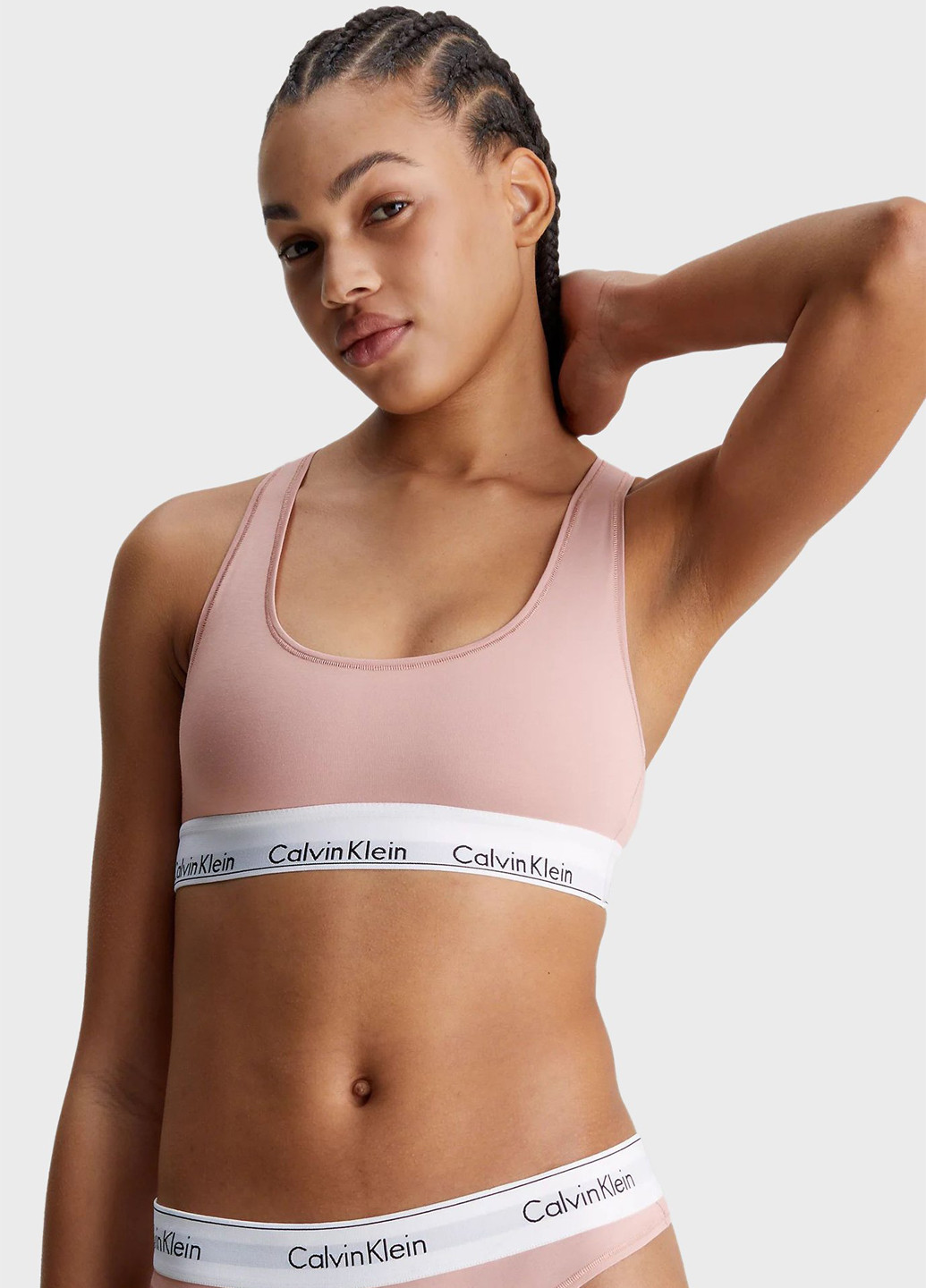 Рожевий топ бюстгальтер Calvin Klein без кісточок бавовна