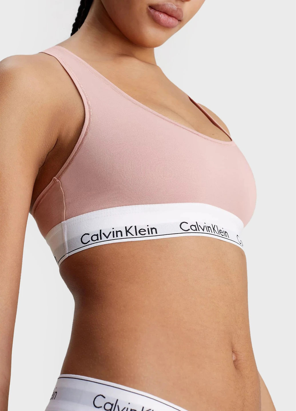 Рожевий топ бюстгальтер Calvin Klein без кісточок бавовна
