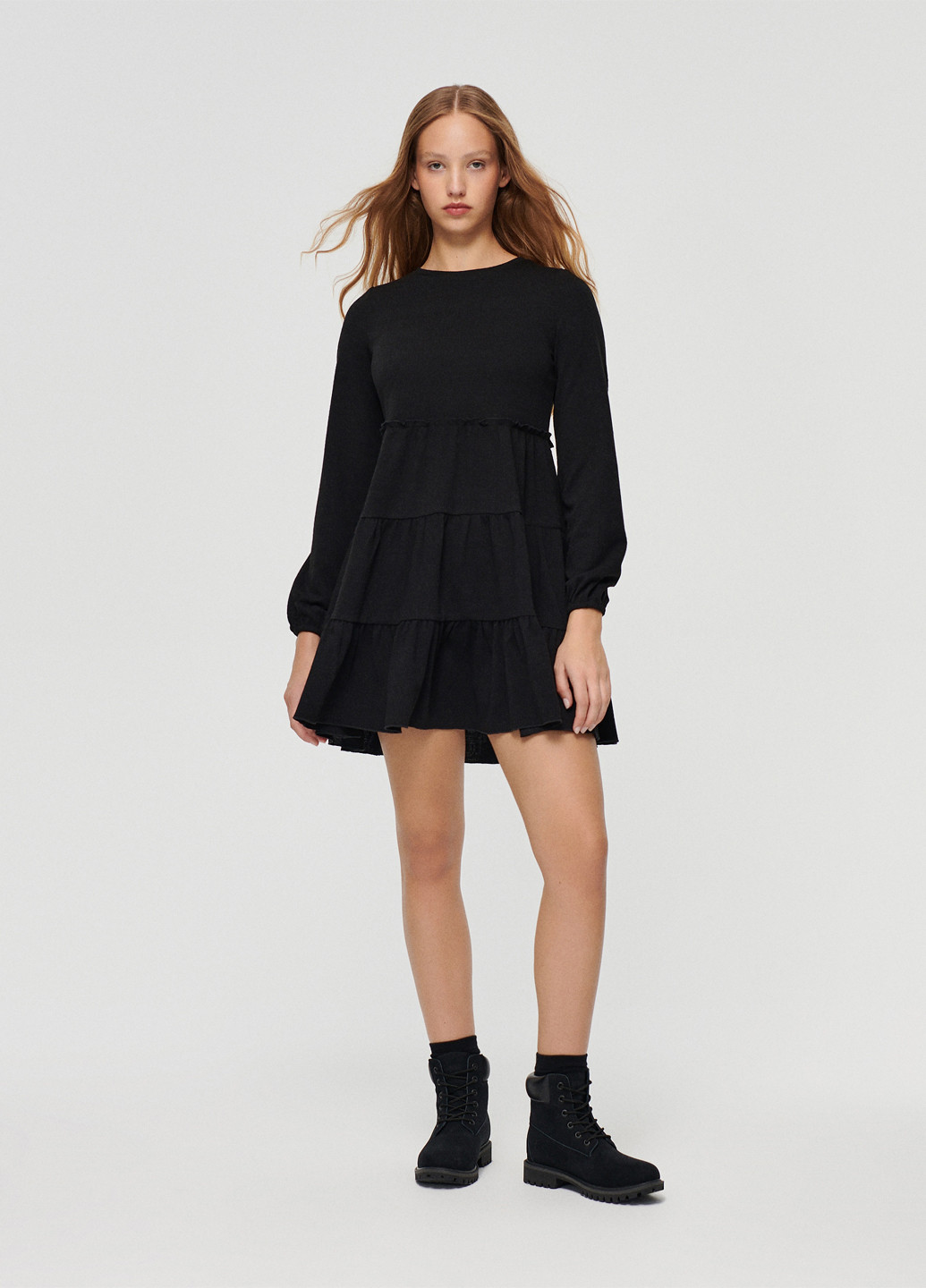 Чорна кежуал сукня House однотонна