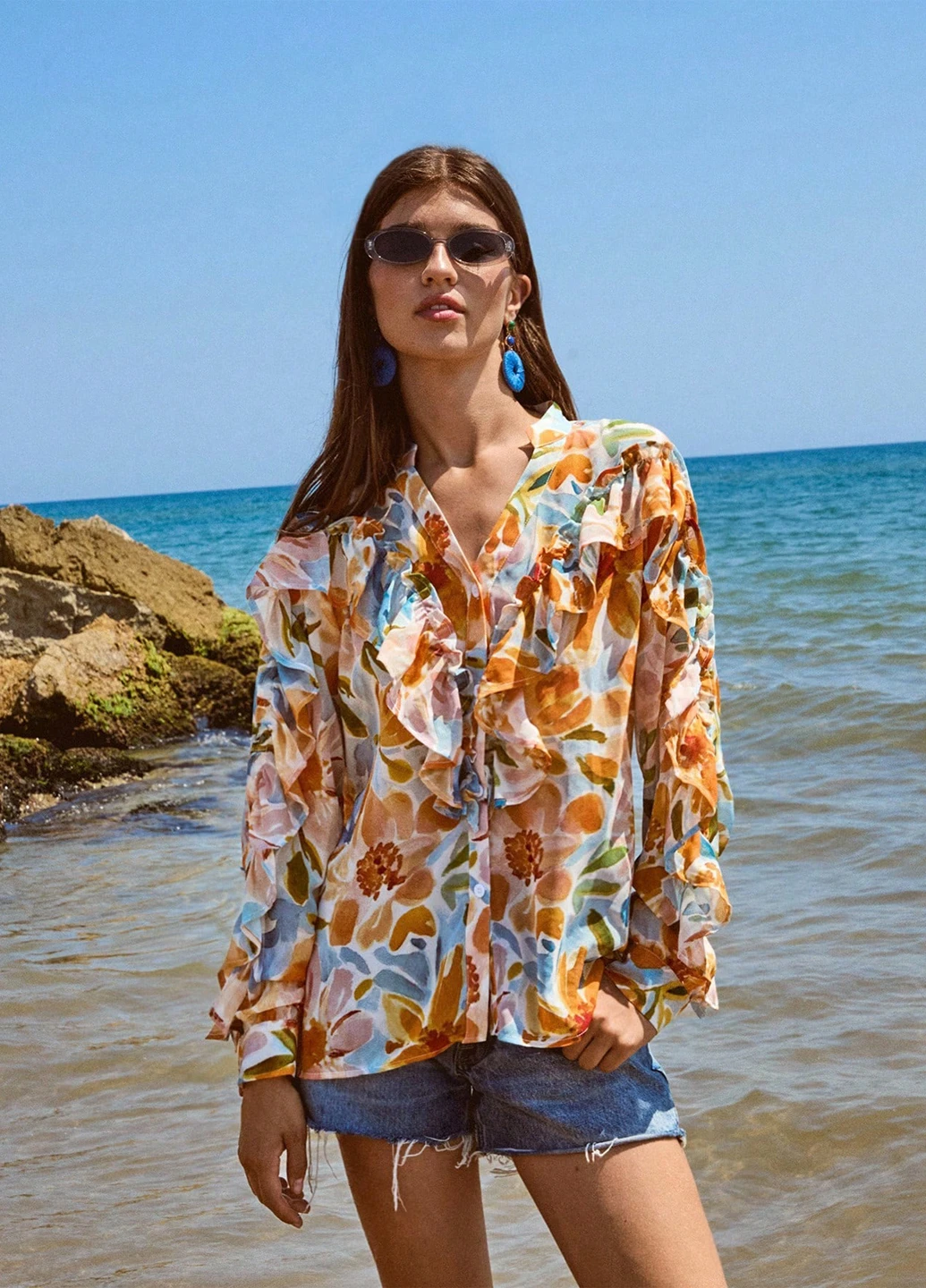 Помаранчева блуза SHEIN