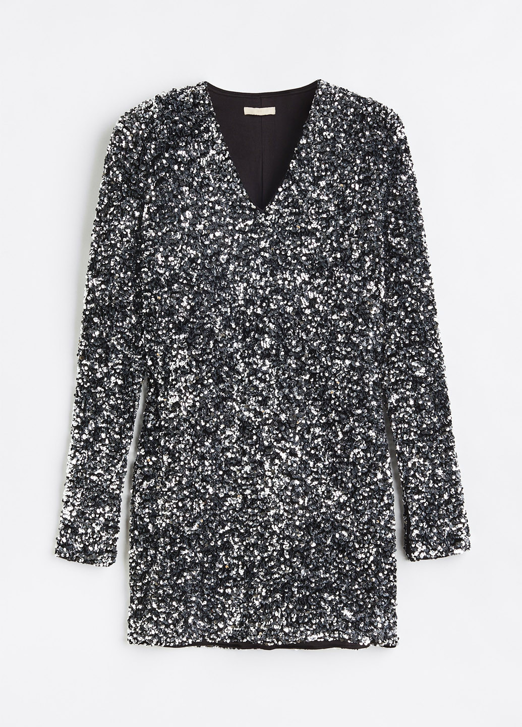 Серебряное праздничный, коктейльное, вечернее платье силуэтная H&M однотонное