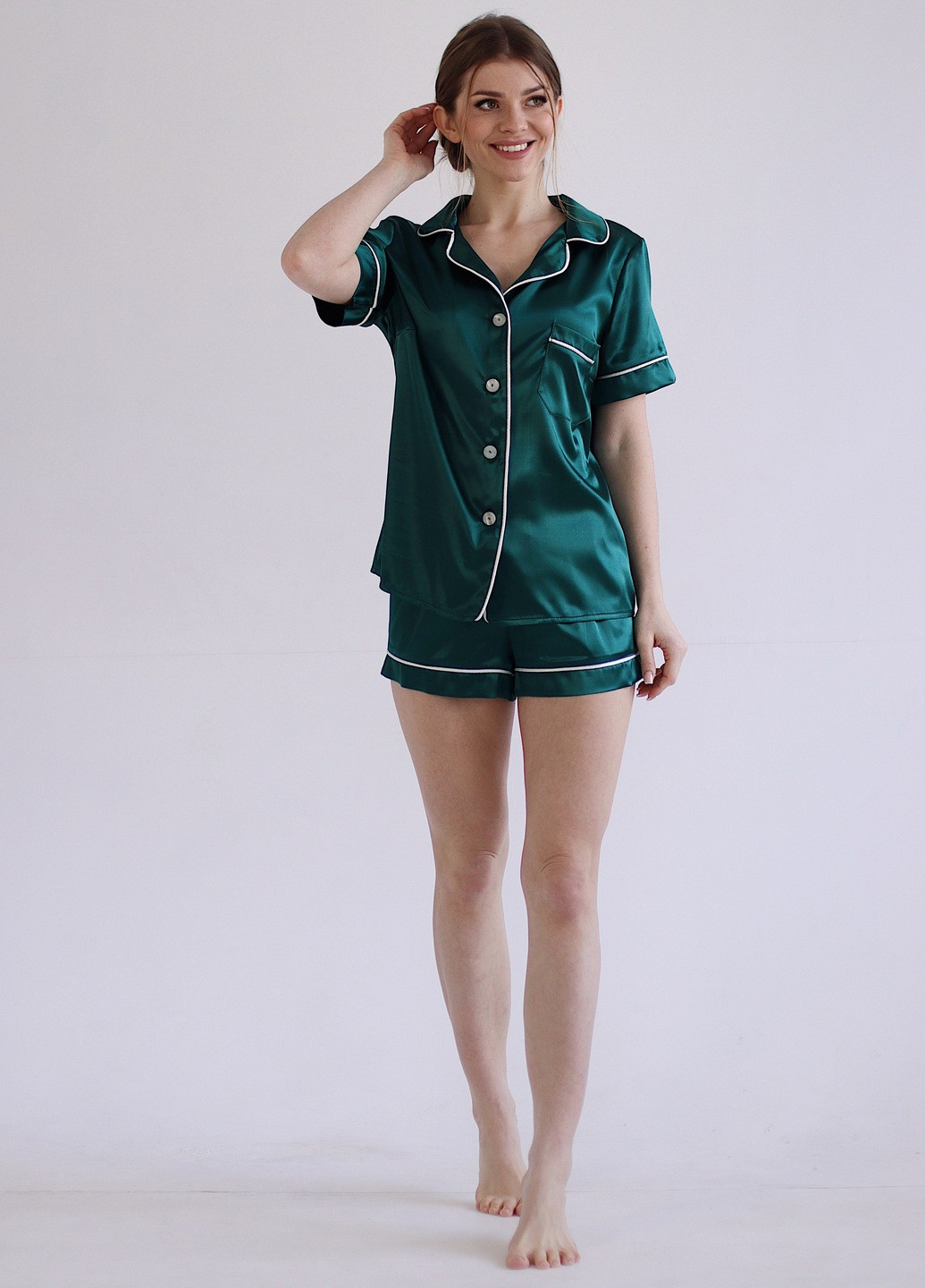 Изумрудная всесезон пижама (рубашка + шорты) рубашка + шорты GorLin