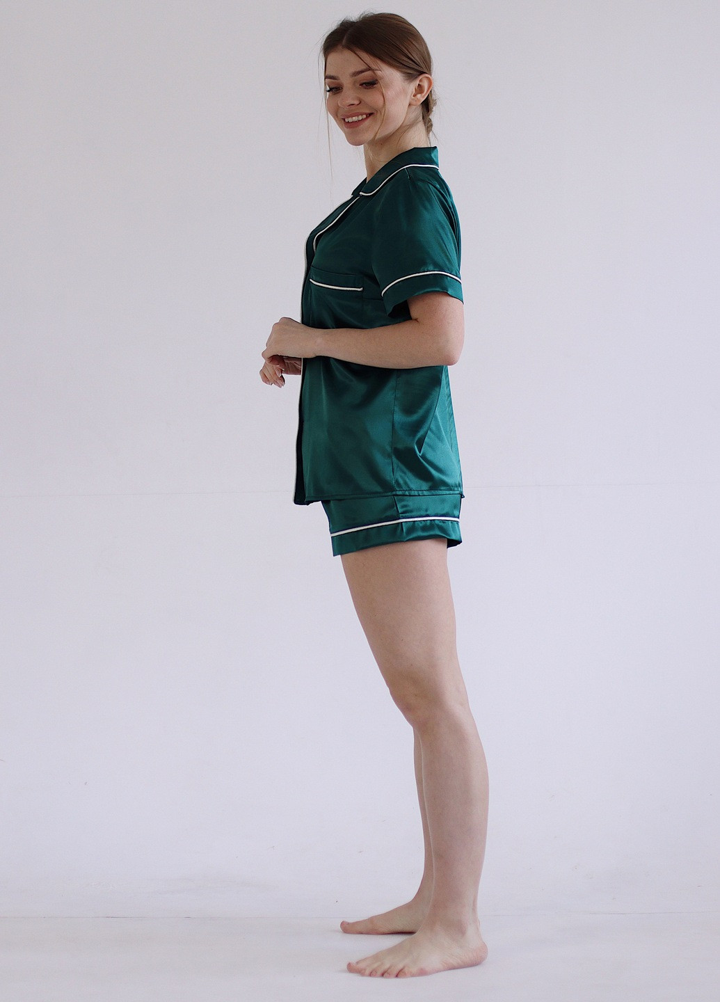 Изумрудная всесезон пижама (рубашка + шорты) рубашка + шорты GorLin
