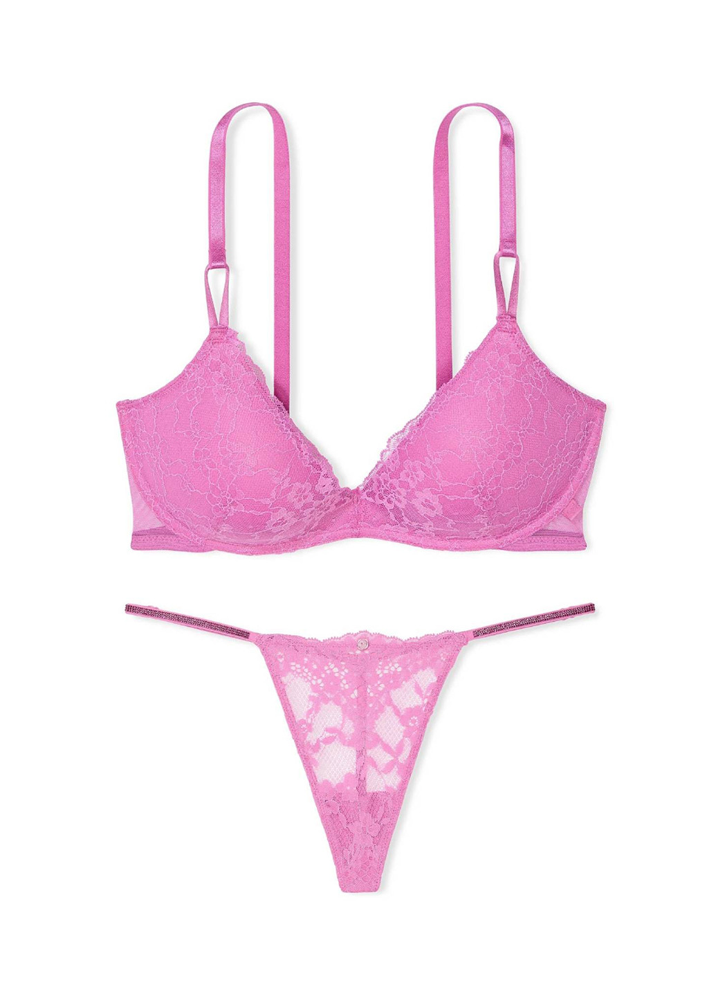 Розовый демисезонный комплект (бюстгальтер, трусики) Victoria's Secret