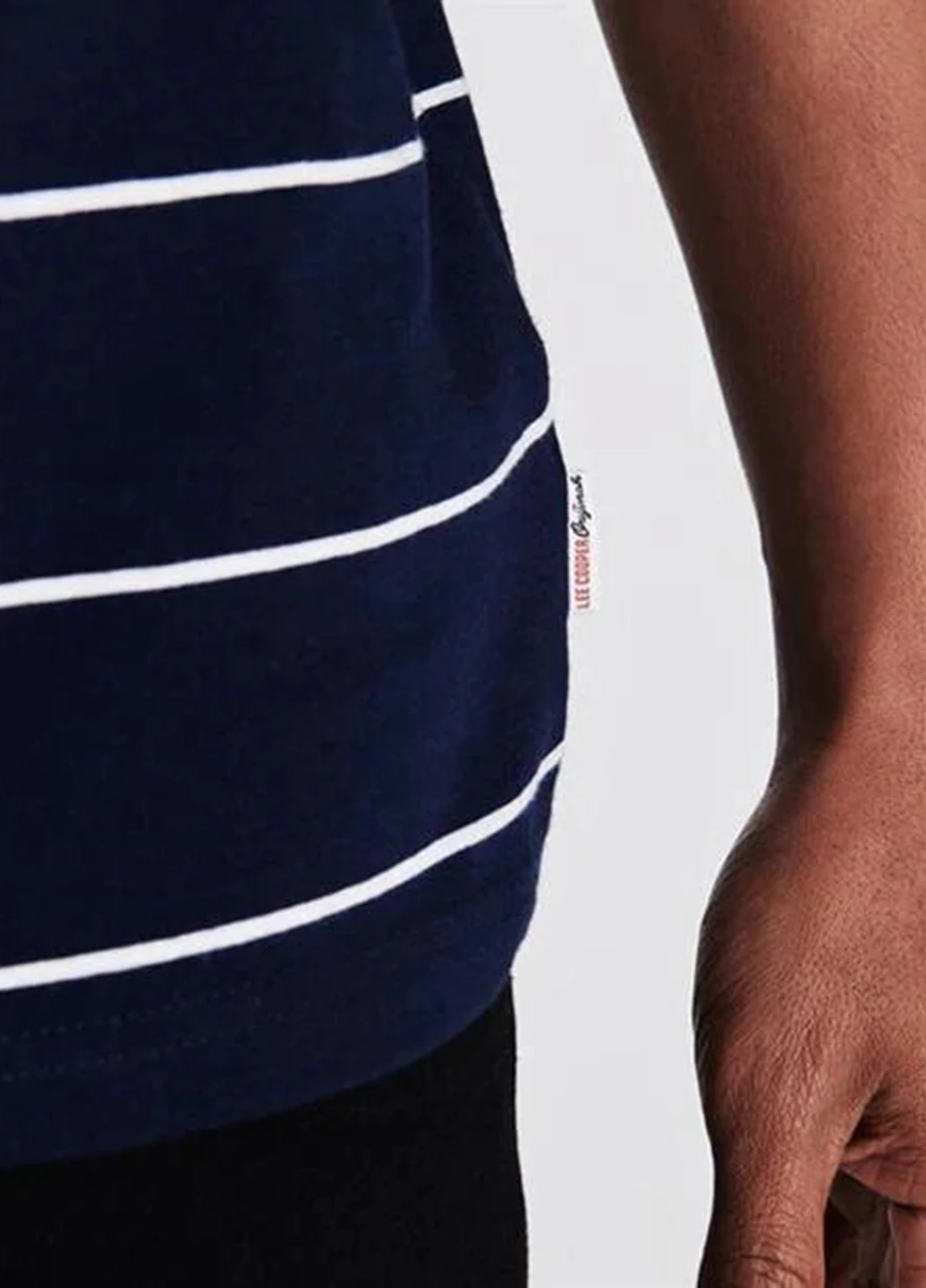 Темно-синяя футболка-поло для мужчин Lee Cooper в полоску