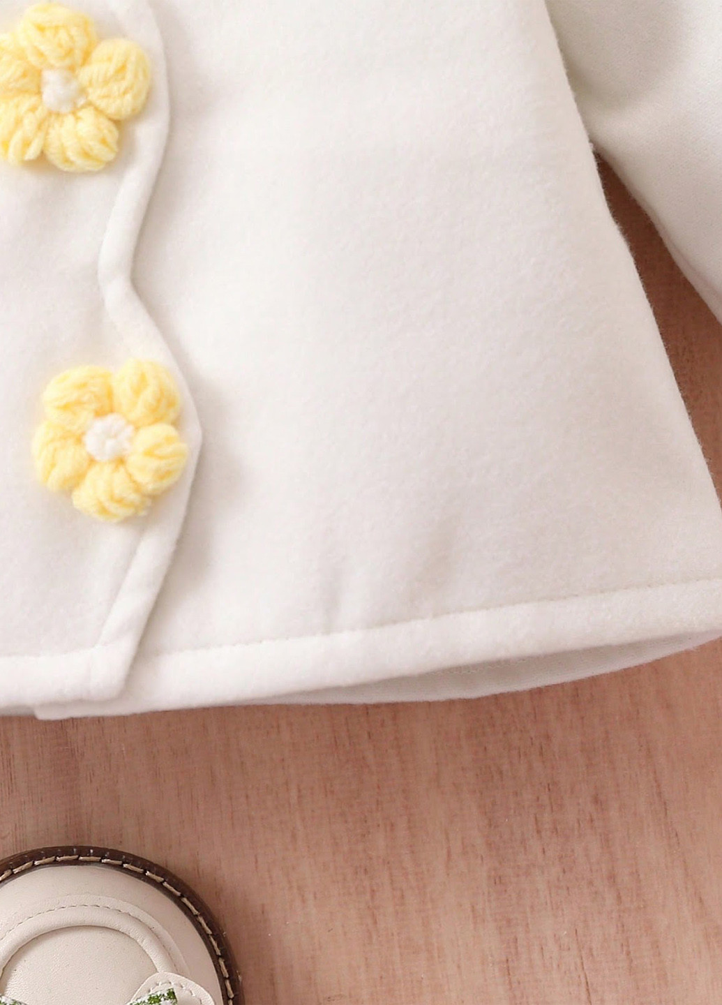 Белое Кэжуал полупальто однобортное SHEIN однотонное