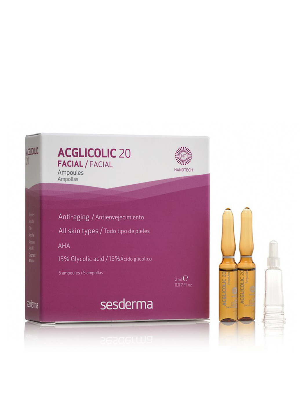 Омолаживающая сыворотка с гликолевой кислотой Acglicolic 20 Ampoules 5х2 мл SeSDerma (202416407)