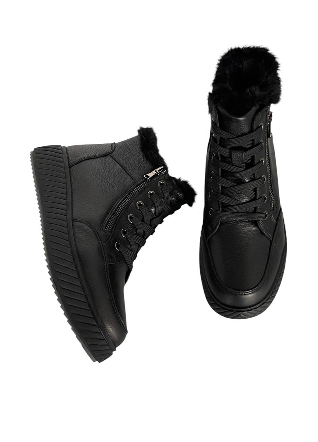 Зимние ботинки Meego с мехом, со шнуровкой