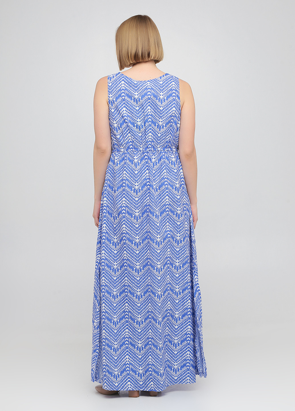 Светло-синее кэжуал платье клеш Esmara с орнаментом
