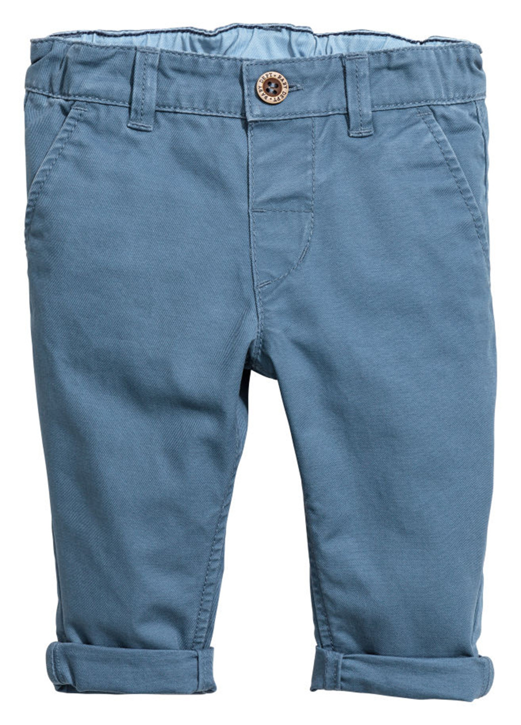 Темно-голубые кэжуал демисезонные брюки со средней талией H&M