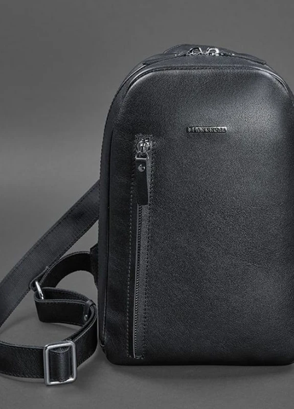Кожаный мужской рюкзак (сумка-слинг) на одно плечо Chest Bag синий BlankNote (235752515)