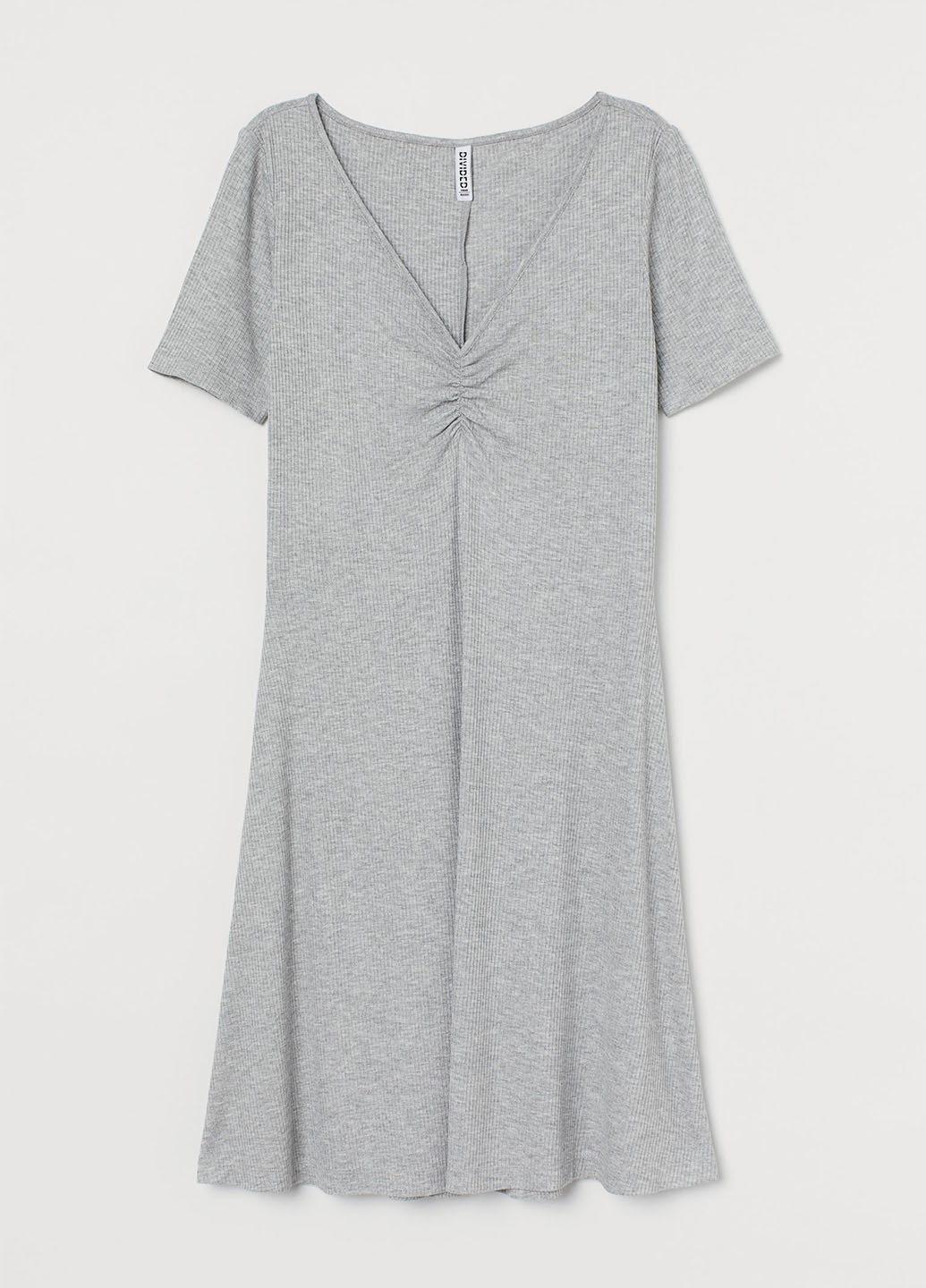 Серое кэжуал платье H&M меланжевое