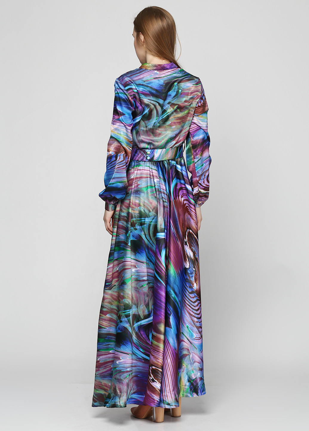 Фиолетовое кэжуал платье VMMA с абстрактным узором
