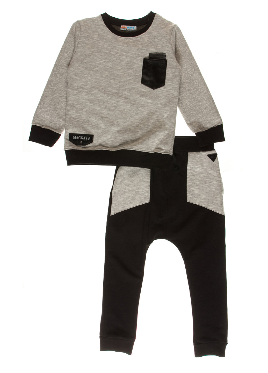 Сірий демісезонний костюм (світшот, брюки) брючний Mackays