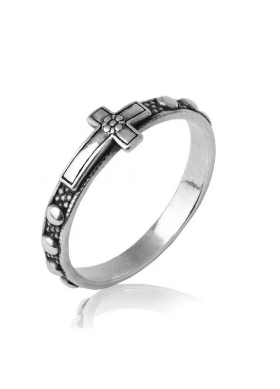 Серебряное кольцо без вставок Крест UMAX (239400631)