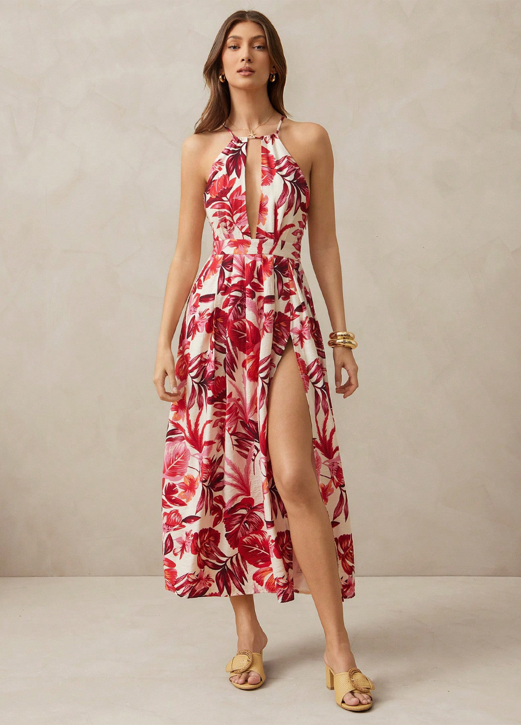 Летний женский сарафан SHEIN в цветочек