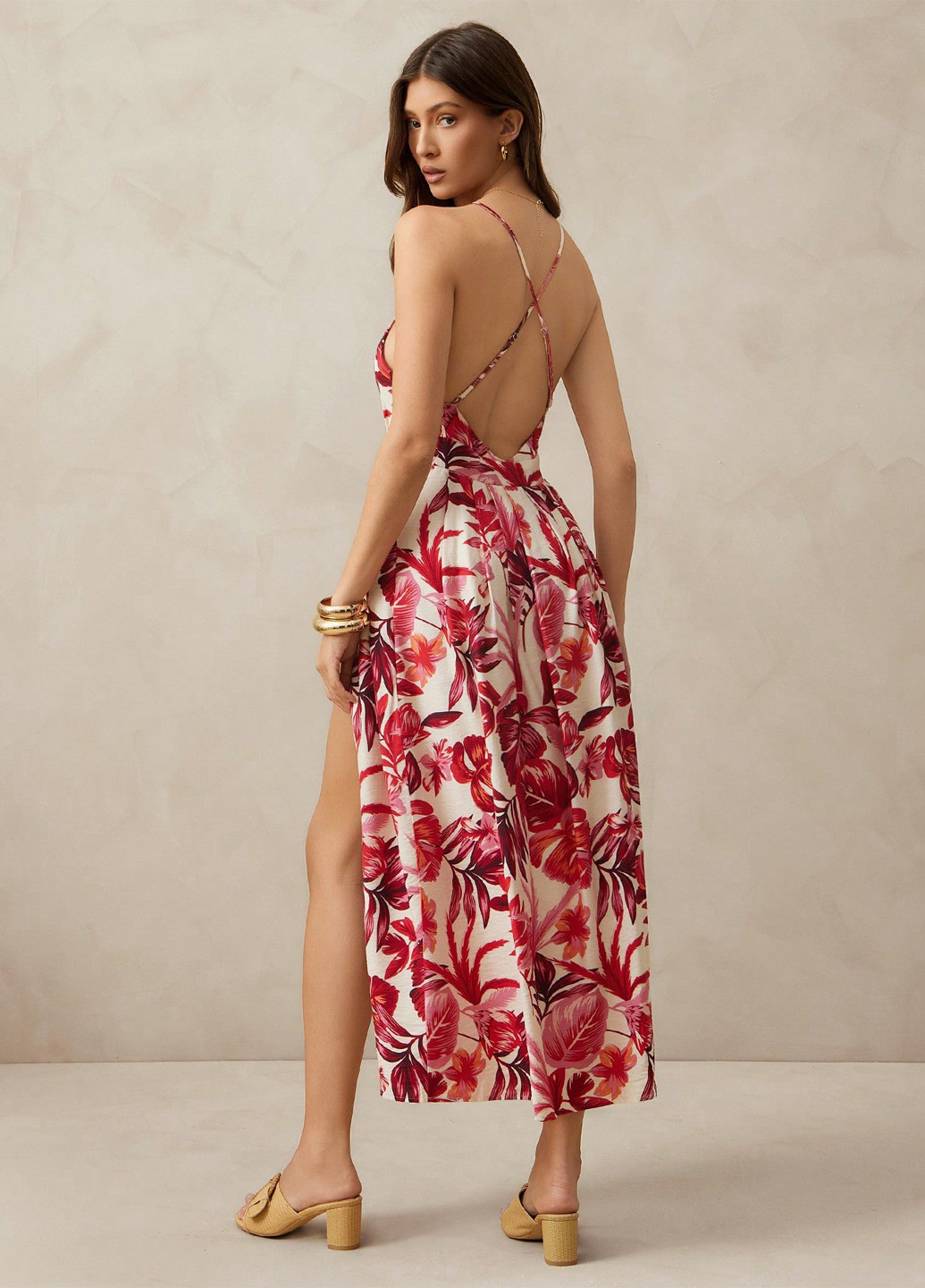 Летний женский сарафан SHEIN в цветочек