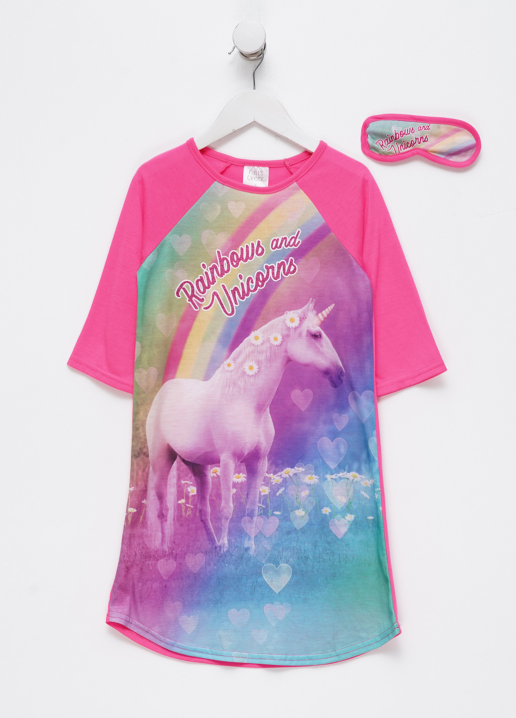 Розовый демисезонный комплект (ночная рубашка, маска для сна) FALLS CREEK