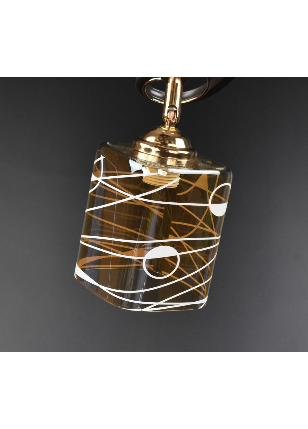 Люстра потолочная на 3 лампочки 7182/3A Коричневый 32х49х49 см. Sunnysky (253629486)